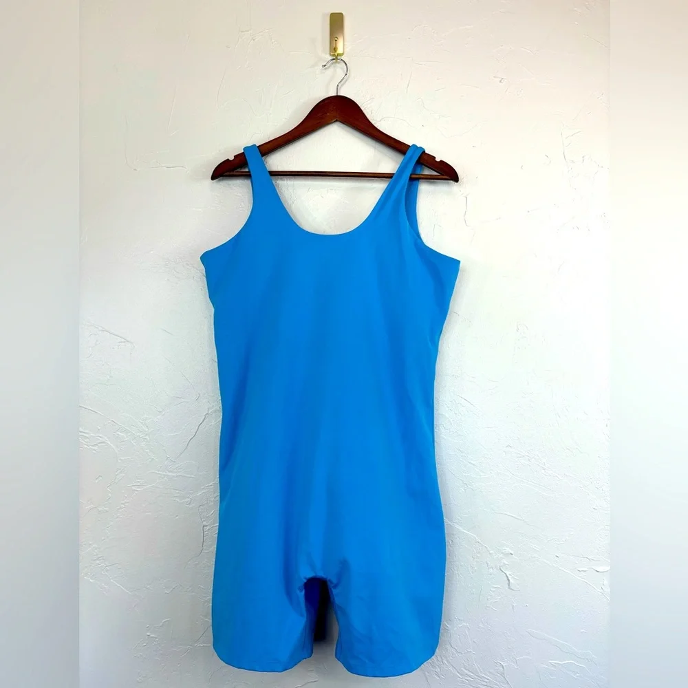 GIRLFRIEND COLLECTIVE Bike Unitard Workout Gym Onsie One Piece Blue Onsie‎ 2XL